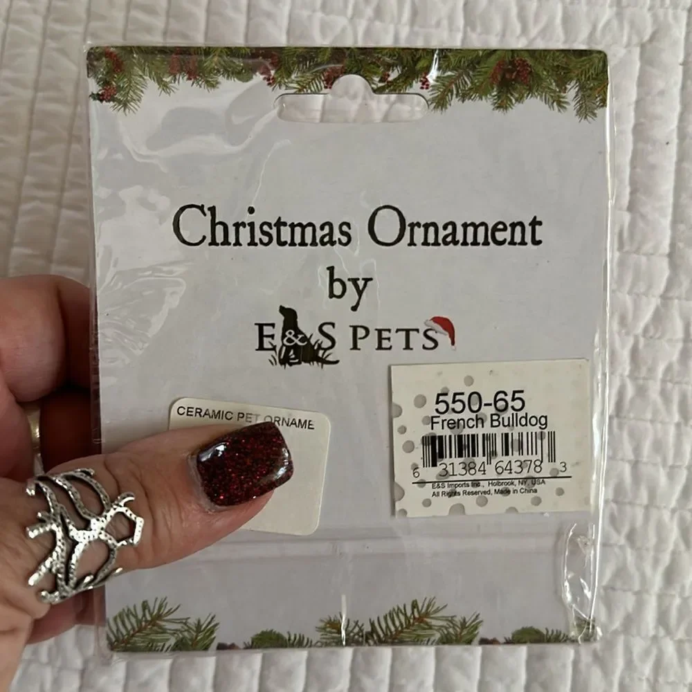 Christmas Ornament Frenchie French Bulldog Ceramic Personalized DIY